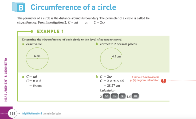 Circumference of a Circle Insight Maths 8.png